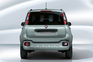 Fiat Panda, Hybrid, Neues Fahrzeug, Neuheit, Blau, Grün, stehend, von hinten, Heck, von der Seite